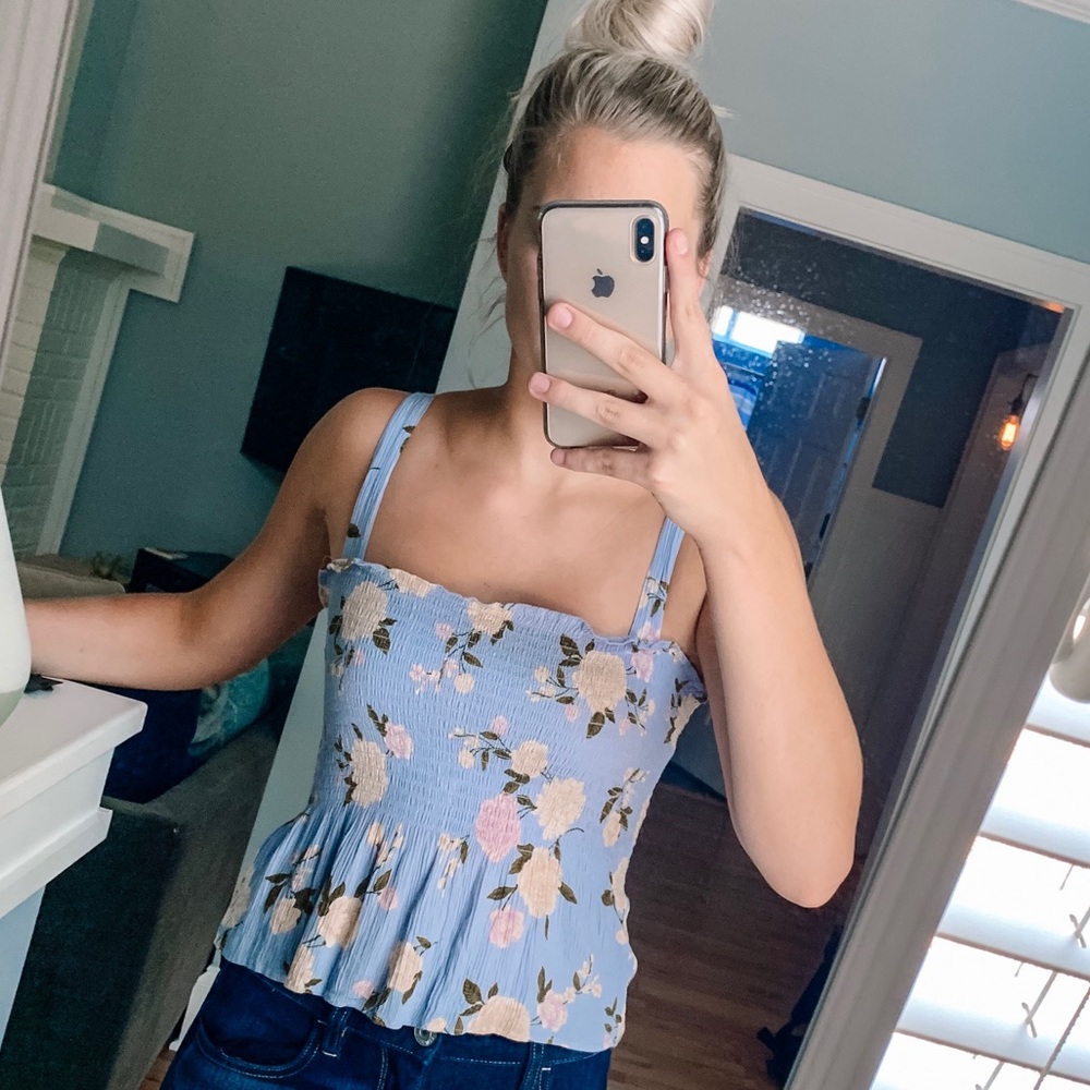 American Eagle Smocked Floral Tank - S